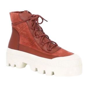 Gianni Bini Redish/Light Burgundy/Tan Ankle Boots